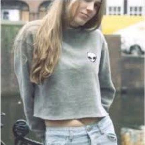 Brandy Melville cropped alien sweatshirt